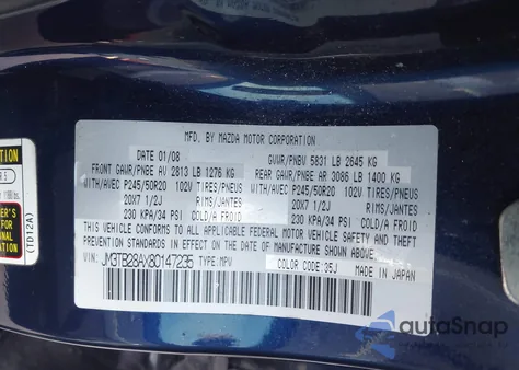 2008 Mazda Cx-9 Grand Touring from USA, damaged, VIN JM3TB28AX80147235